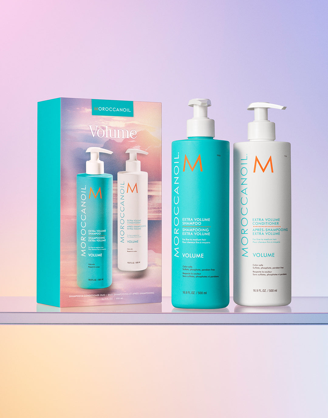 Volymschampo och balsam i halvliters set